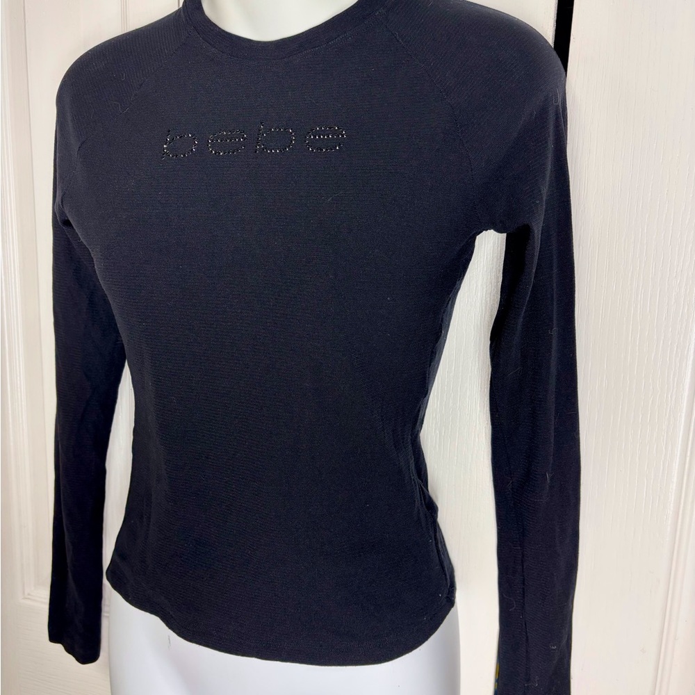 Bebe Black Long Sleeve Top size medium